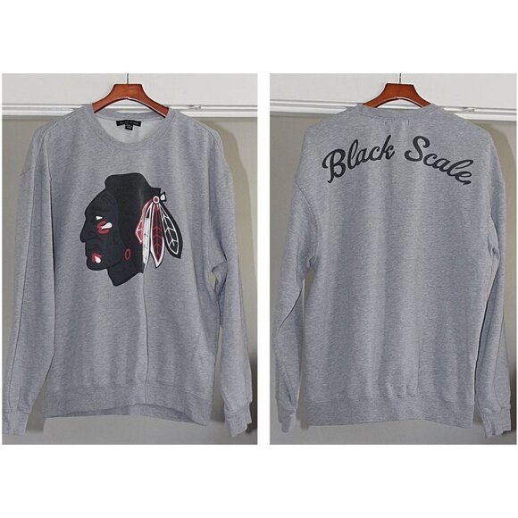 BLACK SCALE Mens Indian Head Sweatshirt, Streetwear + Snowboarding - Grey, sz XL - Picture 5 of 10